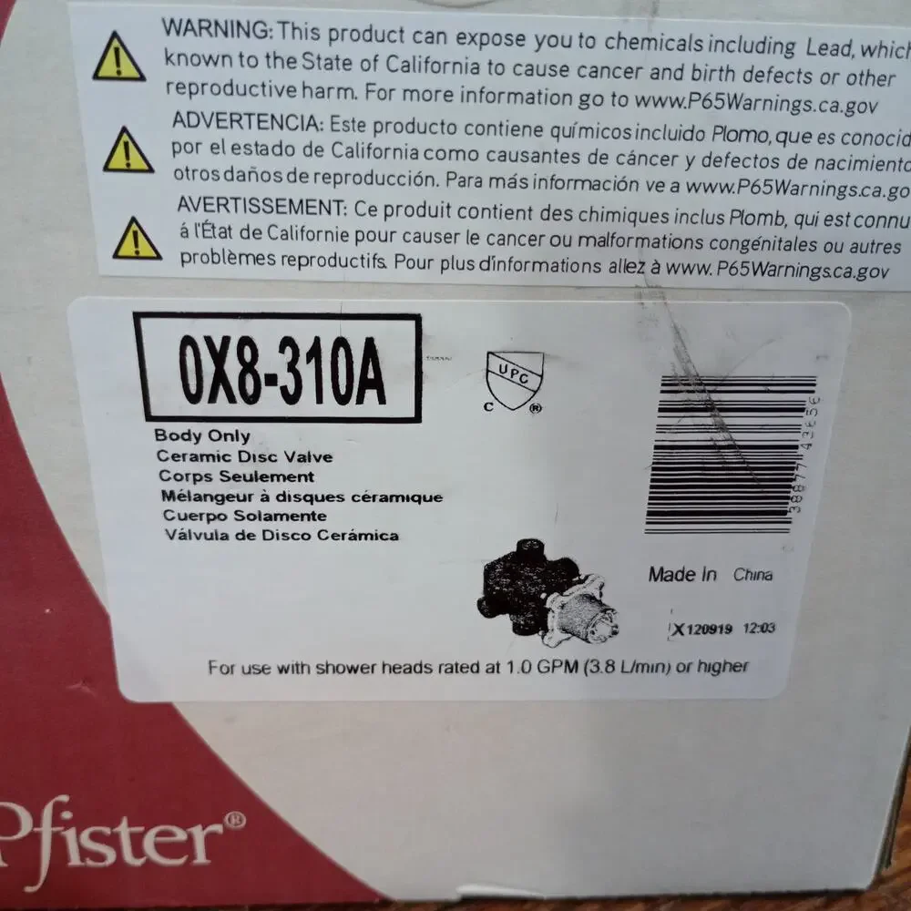 PFISTER 0X8-310A Single Control Pressure Balance Tub/Shower Valve Body Only NIB